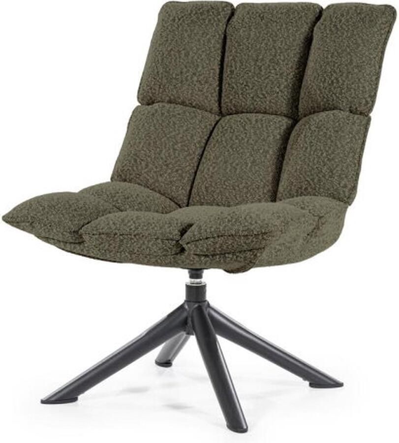 Furnilux Fauteuil Dani draaibaar Bouclé Groen Eleonora