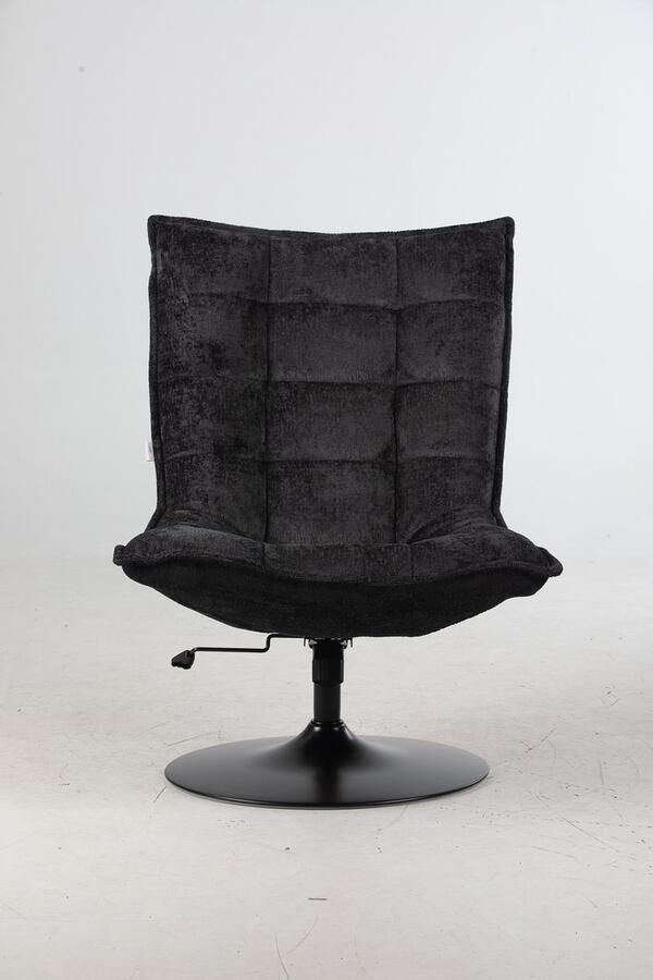 Furnilux Fauteuil Sam Black van Stof Met en ronde voet Verstelbaar en draaibaar 100% polyester