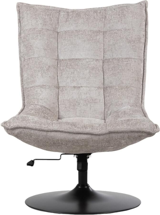 Furnilux Fauteuil Sam Licht Grijs van Stof Met en ronde voet Verstelbaar en draaibaar 100% Polyester