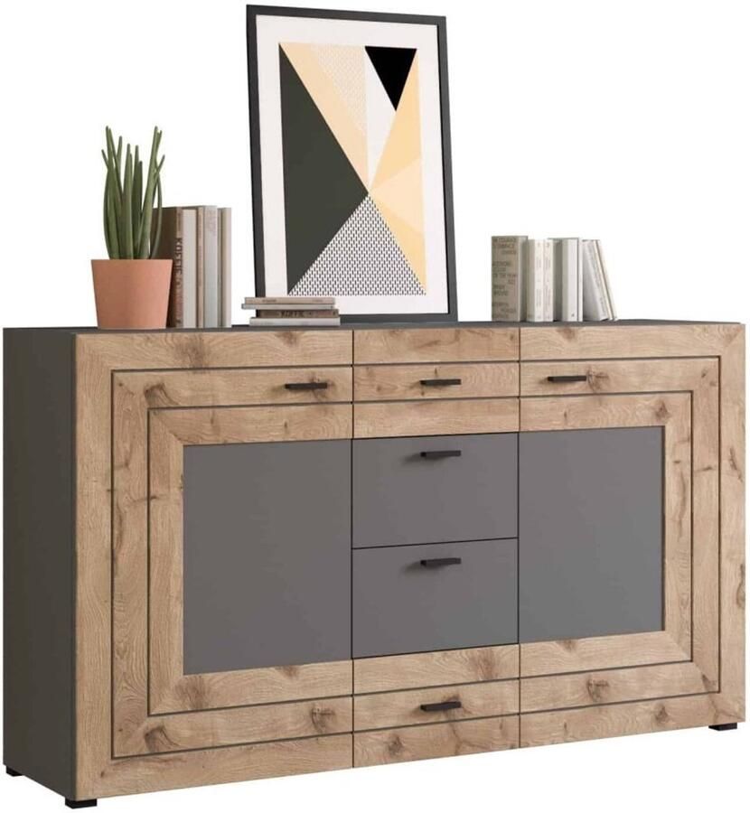 Furnilux Freno dressoir grijs Nox Eiken NB 40x160x90cm