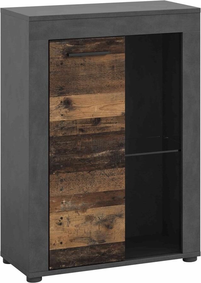 Furnilux Jam hangende staande vitrine Oud Hout NB Matera NB 35x88x60cm