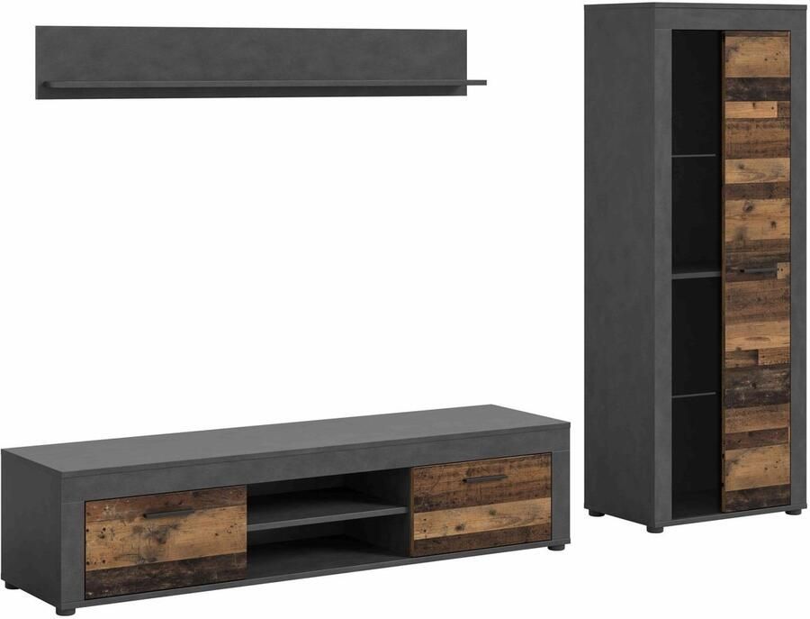 Furnilux Jam Living Combinatie Oud Hout NB Matera NB 35x159x235cm