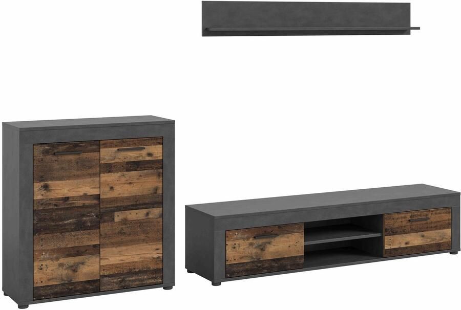 Furnilux Jam Living Combinatie Oud Hout NB Matera NB 35x159x255cm