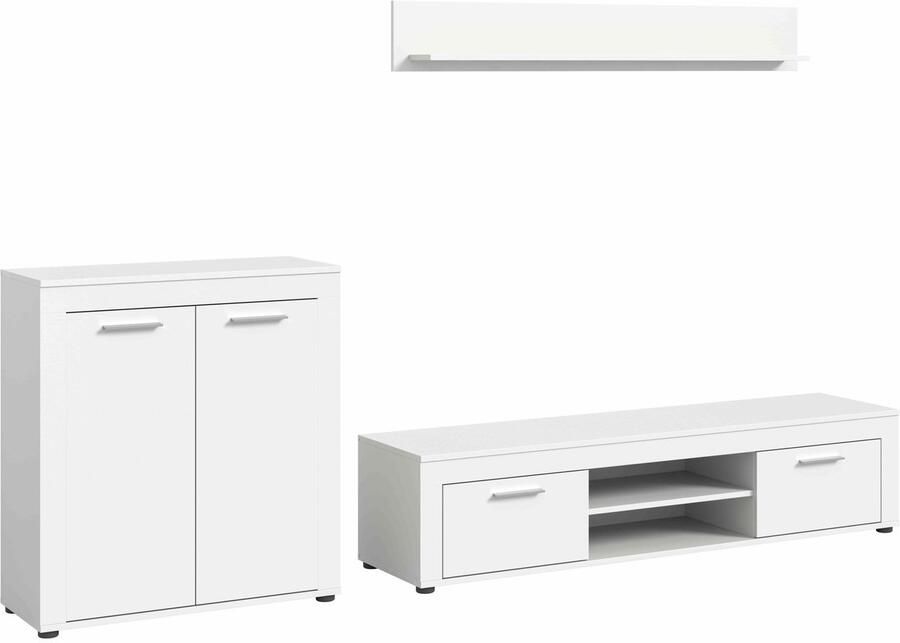 Furnilux Jam woonkamercombinatie wit melamine 35x255x159cm