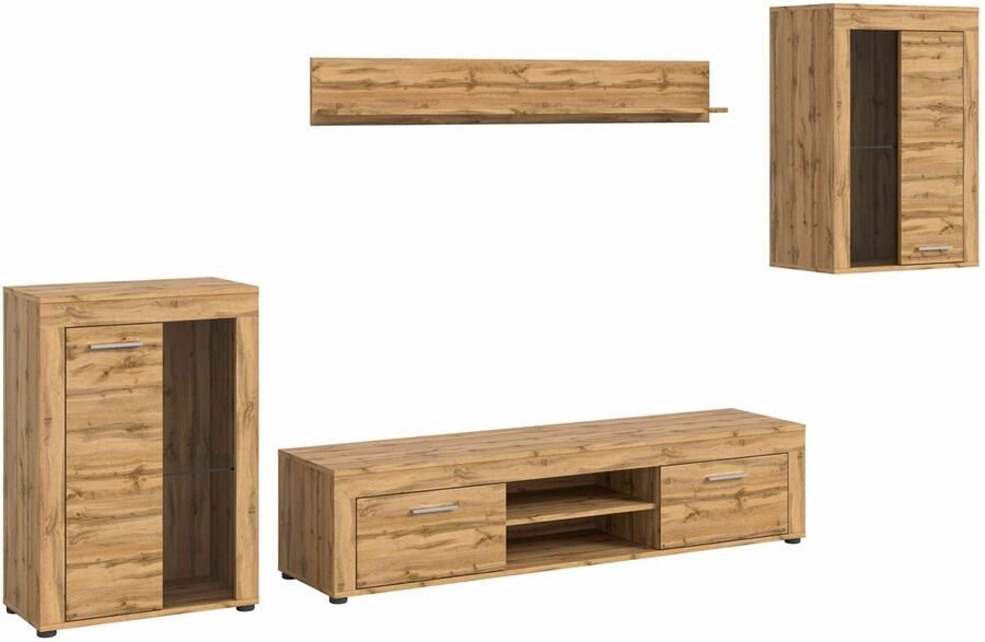 Furnilux Jam woonkamercombinatie Wotan Oak NB 35x310x169cm
