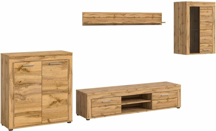 Furnilux Jam woonkamercombinatie Wotan Oak NB 35x330x169cm