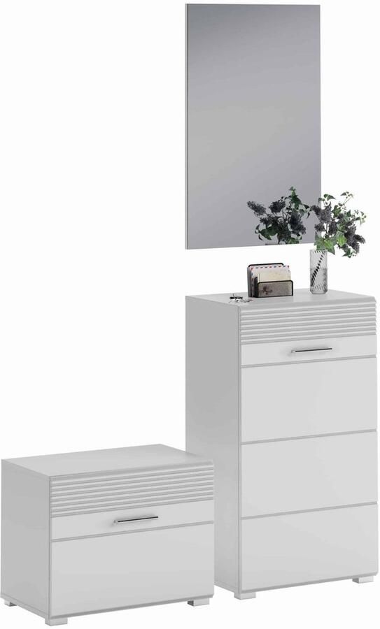 Furnilux Linus garderobekastcombinatie wit hoogglans MDF TZ 37x115x197cm