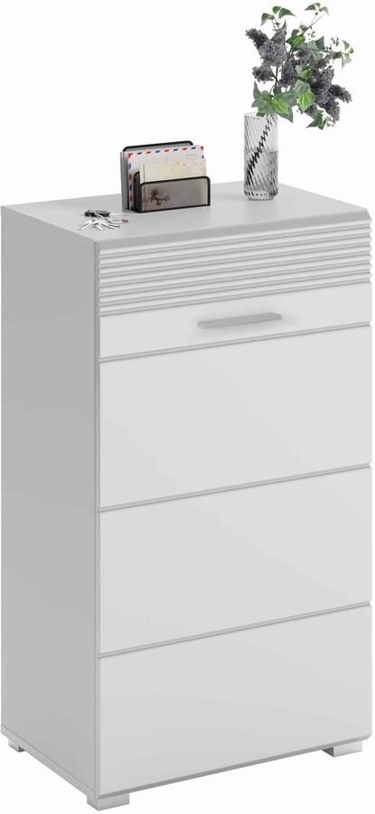 Furnilux Linus schoenenkast wit hoogglans MDF TZ 37x55x96cm