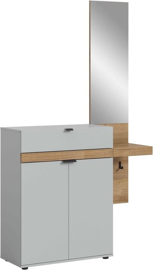 Furnilux Naro garderobekastcombinatie lichtgrijs NB lichtgrijs NB Abs. Evoke Oak NB 37x110x194cm
