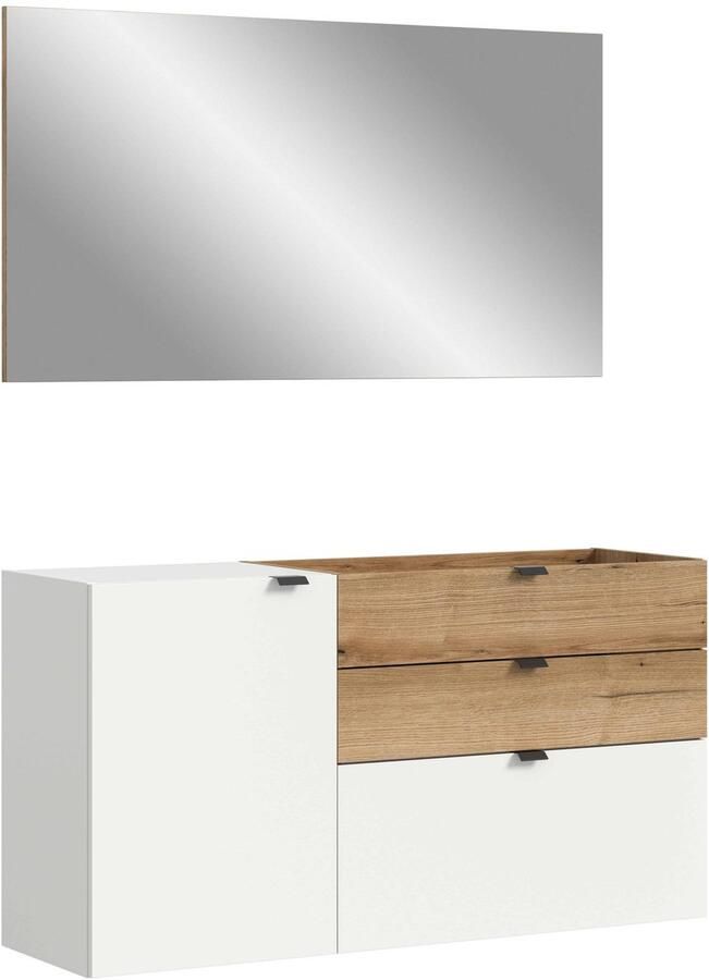 Furnilux Naro garderobekastcombinatie wit NB wit NB Abs. Evoke Eiken NB 37x120x194cm