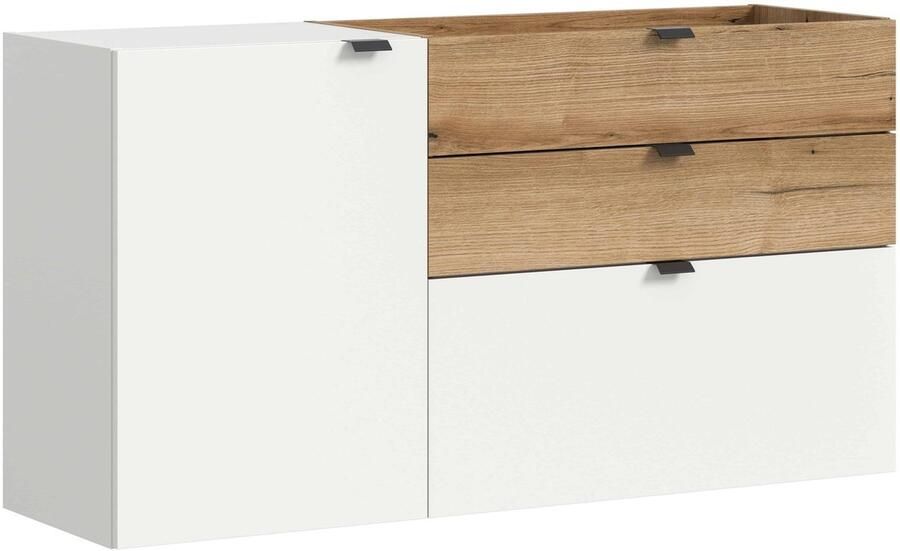 Furnilux Naro GD Ladenkast Wit NB wit NB Abs. Evoke Eiken NB 37x120x64cm