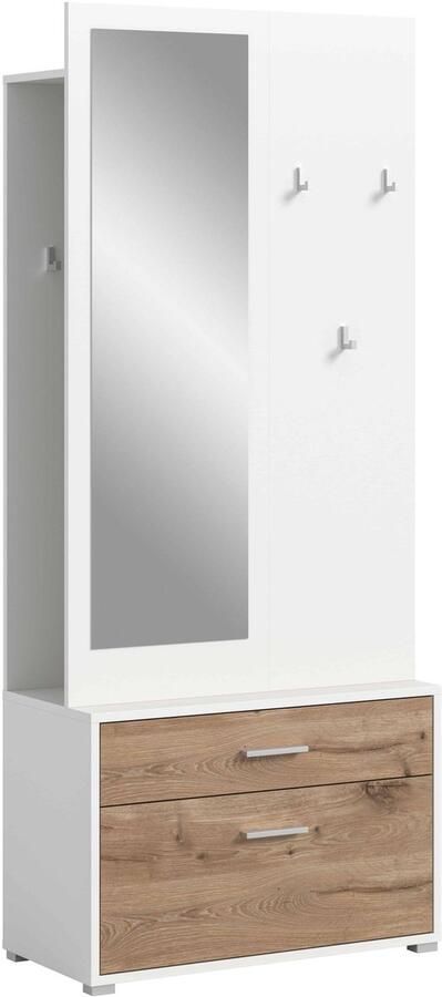 Furnilux Polo kapstok staande kapstok Nox Eiken NB wit NB 38x80x190cm