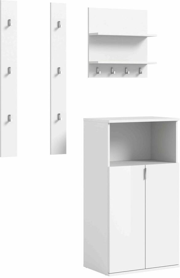 Furnilux ProjektX Garderobe Opstelling 3 Delen Wit Hoogglans 111cm x 191cm x 37cm