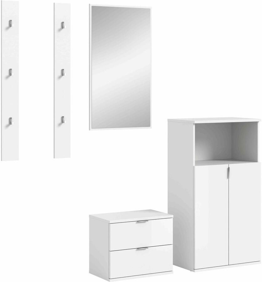 Furnilux ProjektX Garderobe Opstelling 4 Delen Wit Hoogglans 179cm x 191cm x 37cm