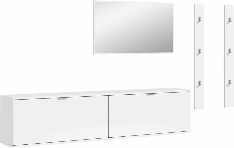 Furnilux ProjektX Garderobe Opstelling 4 Delen Wit Hoogglans 237cm x 191cm x 37cm