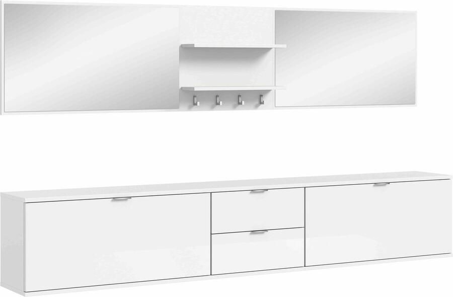 Furnilux ProjektX Garderobe Opstelling 6 Delen Wit Hoogglans 191cm x 236cm x 37cm