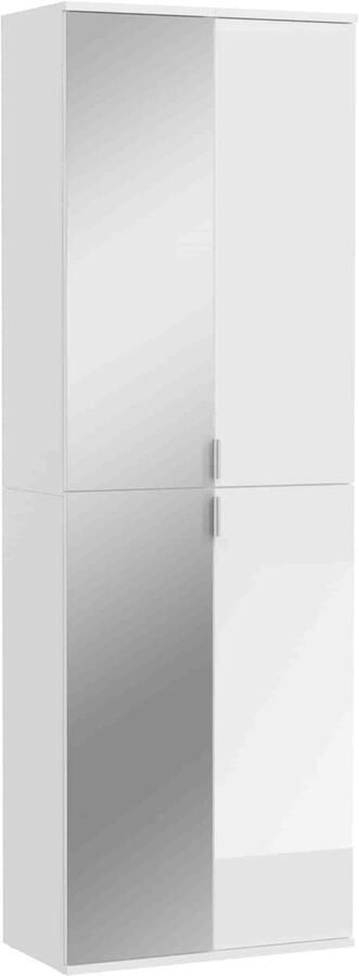 Furnilux ProjektX kledingkast 4 deuren wit spiegel 66cm x 193cm x 34cm