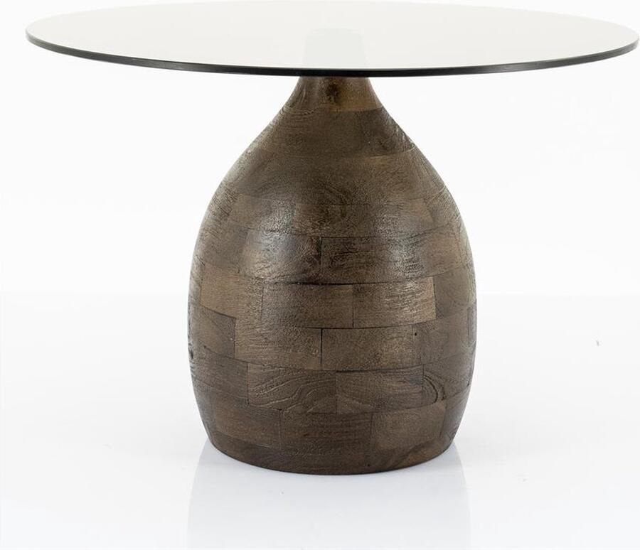By-Boo Ronde Salontafel Bond Mangohout en glas 60cm - Foto 2