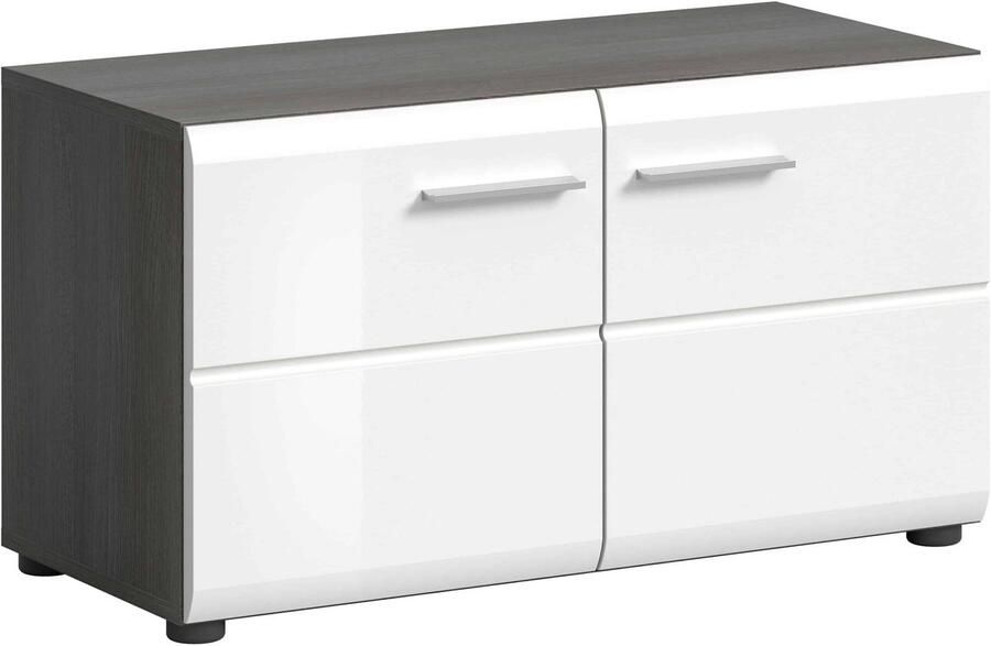 Furnilux Salsa bank wit hoogglans MDF TZ rook zilver NB 37x80x44cm