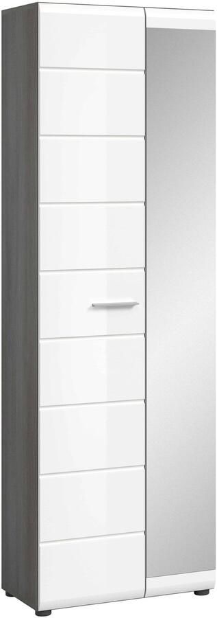 Furnilux Salsa kledingkast wit hoogglans MDF TZ rook zilver NB 37x60x192cm