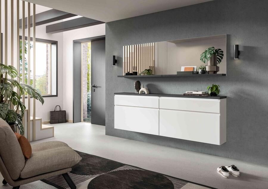 Furnilux Schoenenkast Set Shoelove Wit Imitatie 190cm x 194cm x 27cm