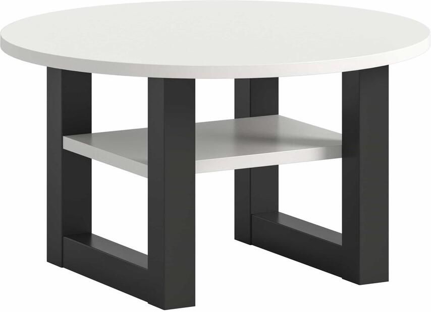 Furnilux Seattle salontafel rond wit NB grijs NB 75x75x42cm
