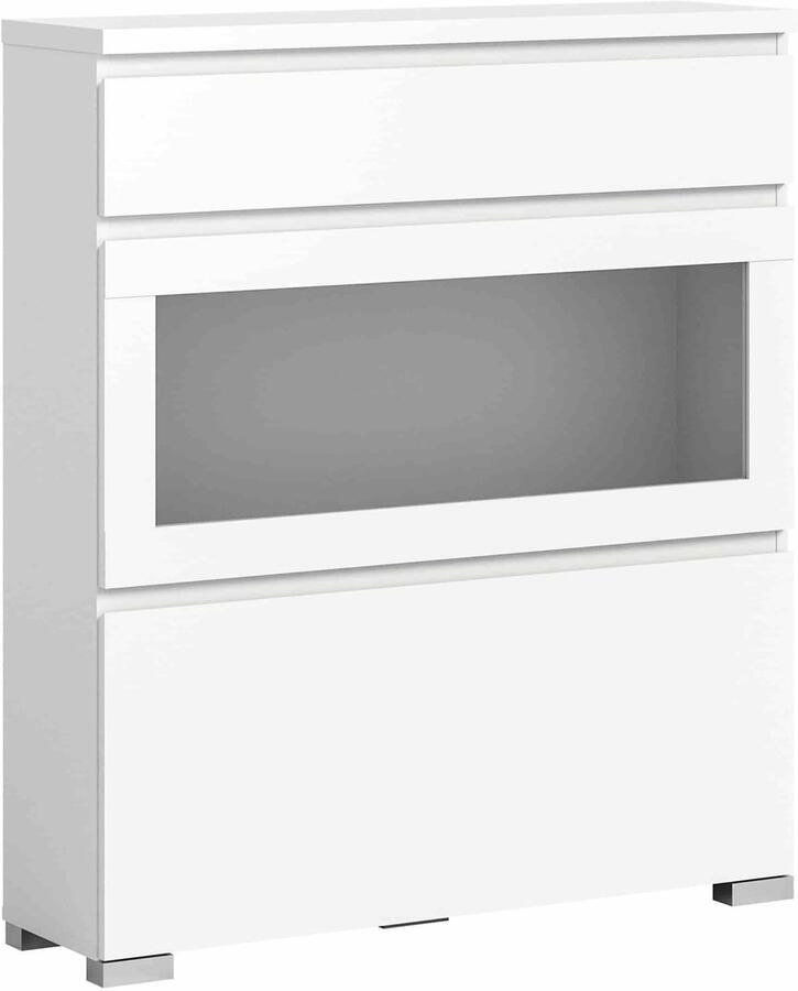 Furnilux Shoelove schoenenkast vitrine wit NB 27x95x109cm