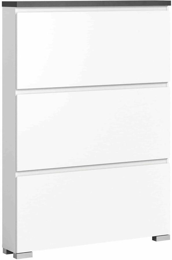 Furnilux Shoelove schoenenkast wit NB grijs NB 18x60x130cm