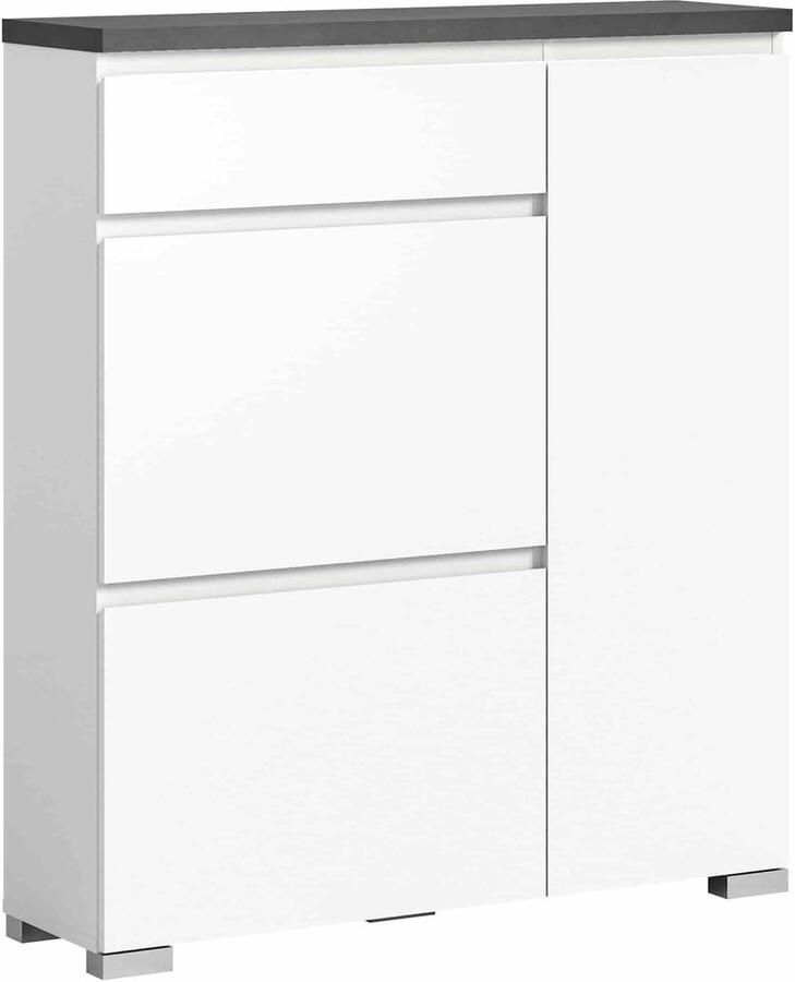 Furnilux Shoelove schoenenkast wit NB grijs NB 27x60x109cm