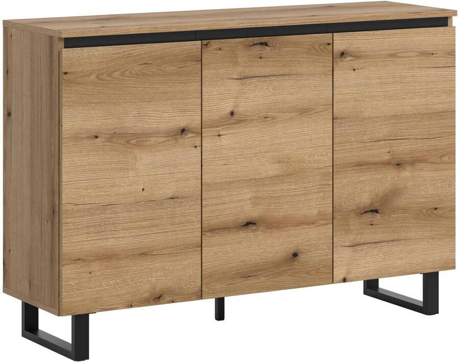 Furnilux Tomasa ladekast Evoke Oak NB Zwart 36x120x84cm