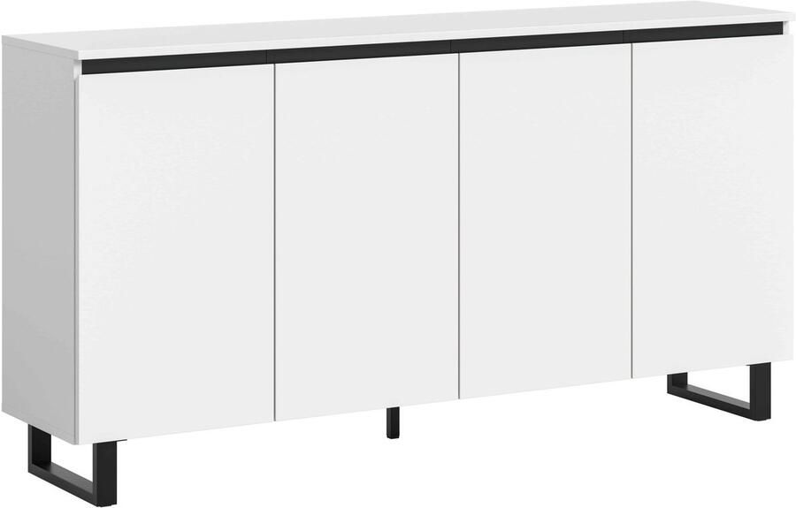 Furnilux Tomasa ladekast wit melamine zwart 36x160x84cm