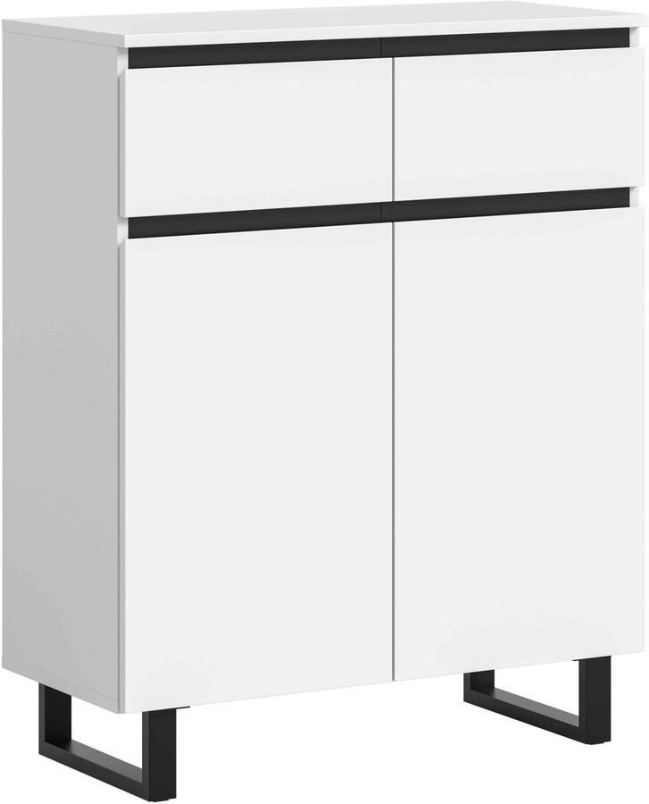 Furnilux Tomasa ladekast wit melamine zwart 36x80x99cm