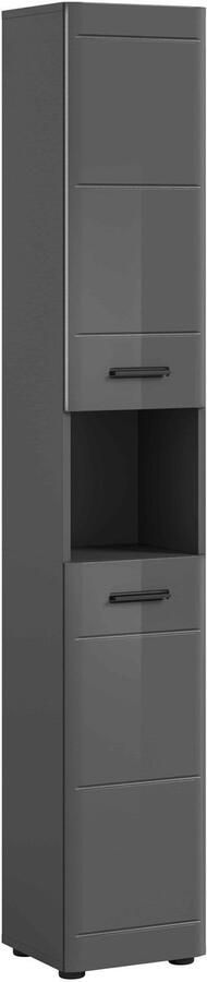 Furnilux Zachte hoge kast rechts links monteerbaar grijs hoogglans MDF TZ grijs NB 30x30x180cm