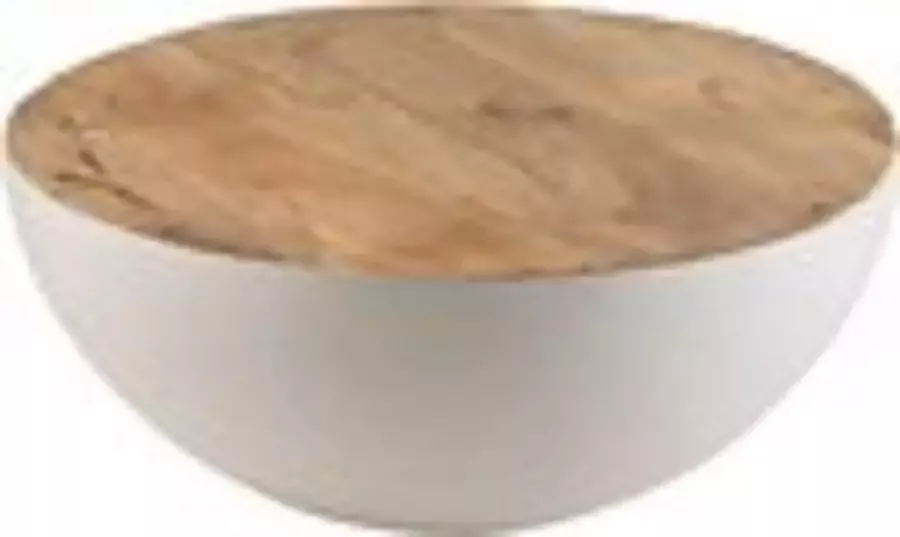 Furnilux salontafel rond mango hout metaal Wit 75 x 75 x 35 cm