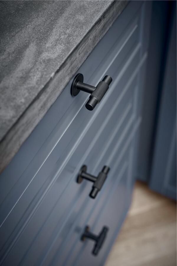 Furnipart Meubelknop set 6 stuks ZWART Vintage Manor T kastknop deurknop