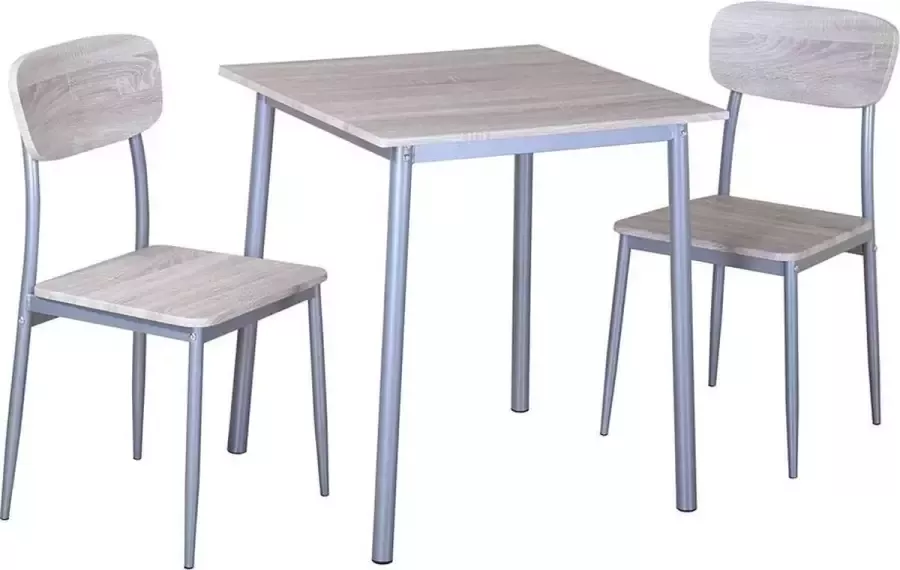 FurniStyle Eetkamerset 3-delig Trente – Eettafel Met 2 Stoelen