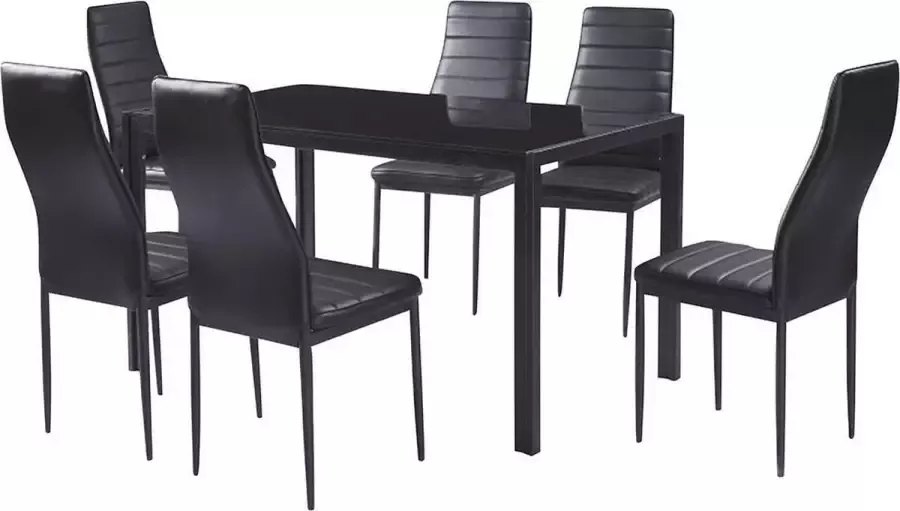 FurniStyle Eetkamerset 7-delig Bormio – Eettafel Met 6 Stoelen