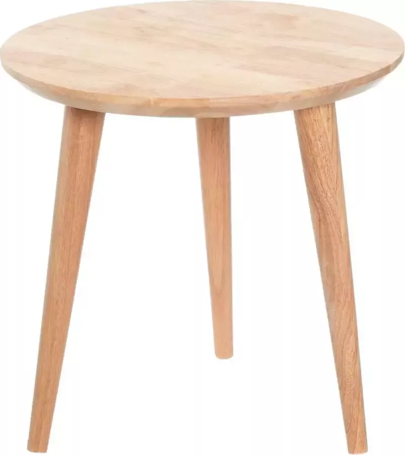 Furniteam Massief Houten Bijzettafel Maat: D40cm H37.5cm