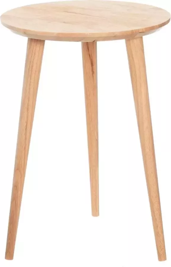 Furniteam Massief Houten Bijzettafel Maat: D40cm H56.5cm