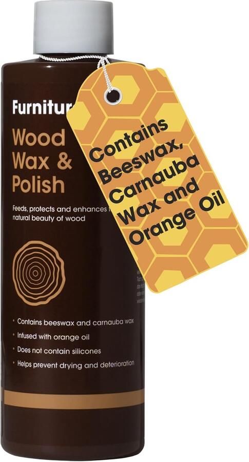 Furniture Clinic Hout Was & Boen 500ml Voor Afgewerkt of Onafgewerkt Hout – Sinasappel geparfumeerd Vloeibare Bijenwas Hout Verzorging Wood Wax & Wood Polish 500ML Orange Scented Polish All Natural Furniture Polish Protective Coating - Foto 2