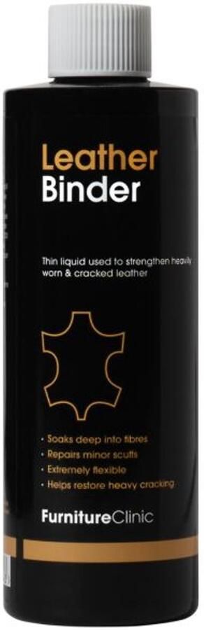 Furniture Clinic Leer Binder 250ml Funiture Clinic Vloeibaar vulmiddel dat de verzwakte vezelstructuur van leer versterkt Leer Reparatie Leather Binder 250ml Leather Repair