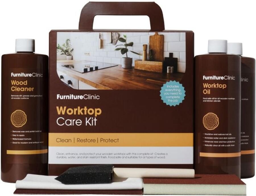 Furniture Clinic Werkblad Onderhouds Kit Hout Reinigen & Onderhouden Voedsel Veilig