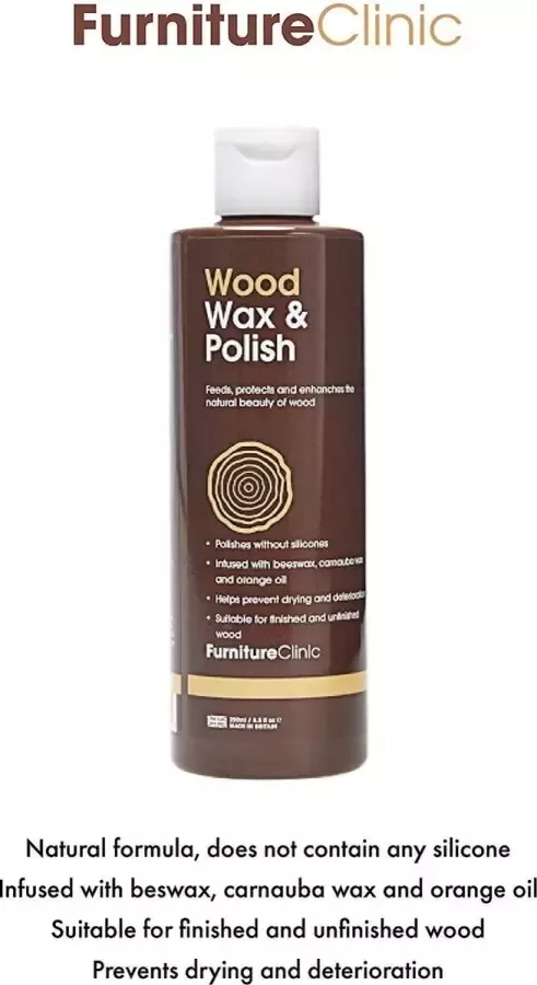 Furniture Clinic Hout Was & Boen 500ml Vloeibare Bijenwas Voorkomt Uitdroging Hout Verzorging 500 ml