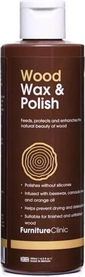 Furniture Clinic Hout Was & Boen 250ml Vloeibare Bijenwas Voorkomt Uitdroging Hout Verzorging 250 ml