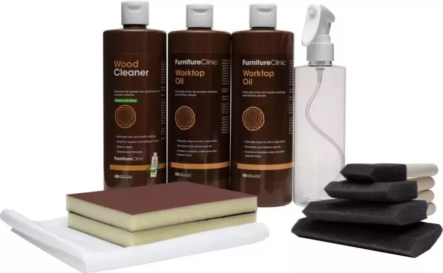 Furniture Clinic Werkblad Onderhouds Kit Hout Reinigen & Onderhouden Voedsel Veilig
