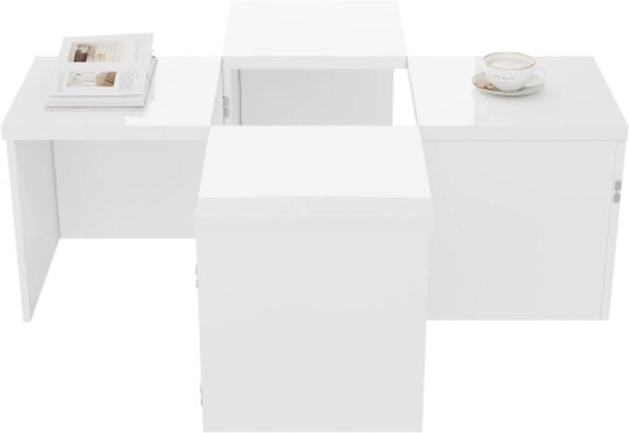 GOTAGEE Salontafel DIY salontafel hoogglans tafelblad vrije combinatie