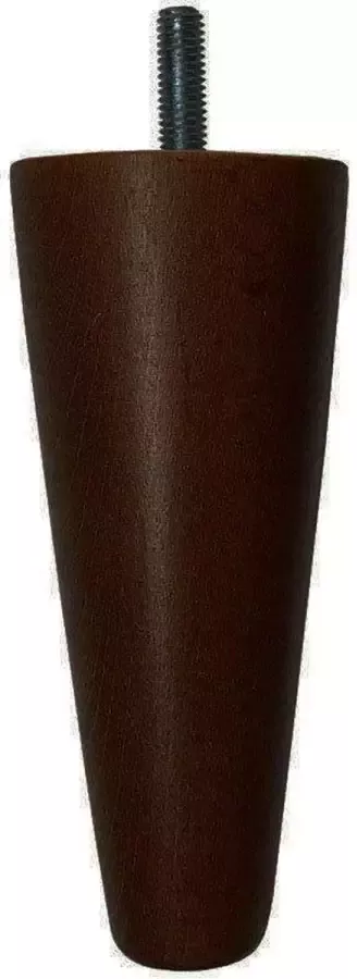 Furniture Legs Europe Bruine kegelvormige houten meubelpoot 12 cm (M8)