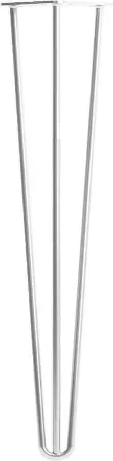 Furniture Legs Europe Chromen massieve 3-punt hairpin tafelpoot 75 cm (set van 4 stuks)