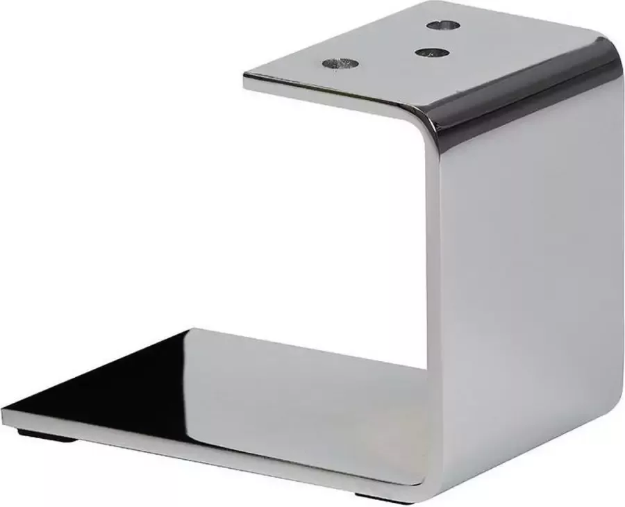 Furniture Legs Europe FLE Massief stalen meubelpoot chroom design 15 bij 7 cm en hoogte 12 cm (koker 1 x 7 cm)