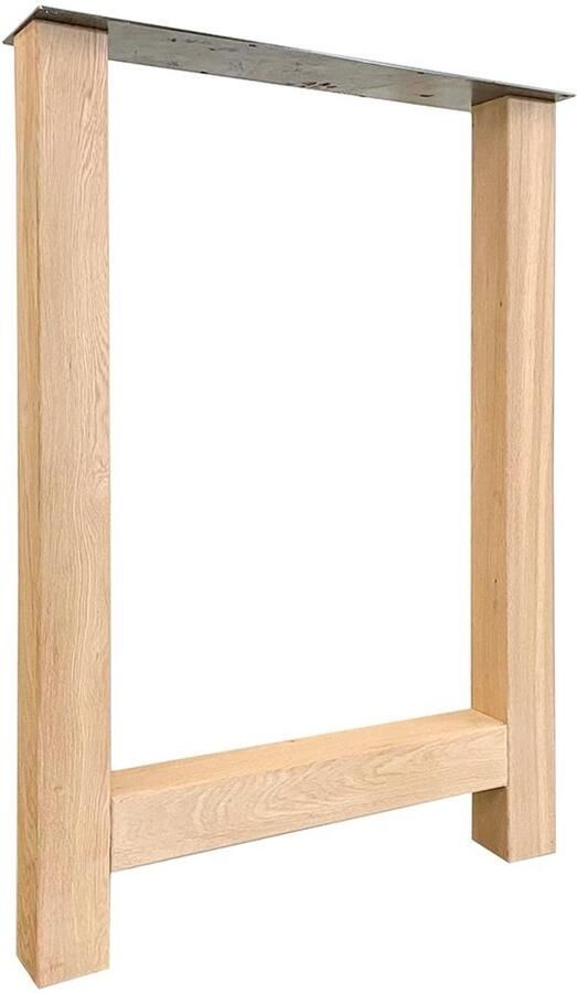 Furniture Legs Europe FLE Eiken houten H tafelpoot bar poot 71 bij 8 cm en hoogte 100 cm (koker 8 x 8 cm) barpoot tafelpoot